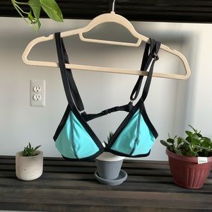 Blue and Black Target Bikini TOP ONLY